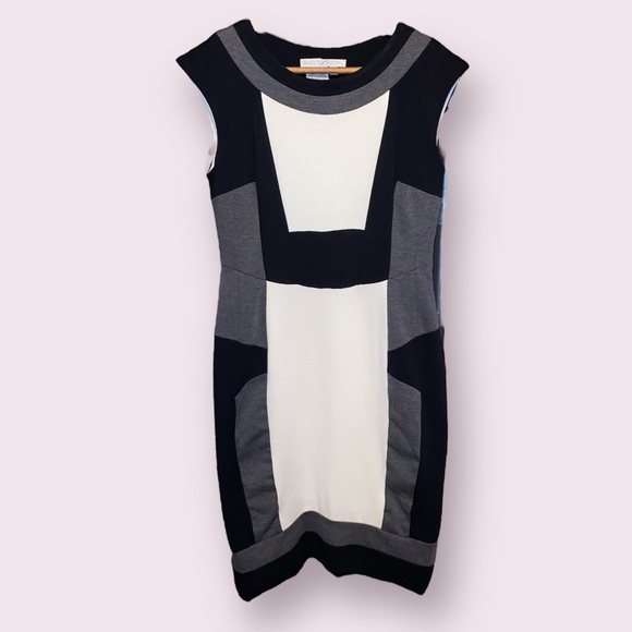 Maggy London Color Block Column Dress - size 6 - Picture 1 of 5